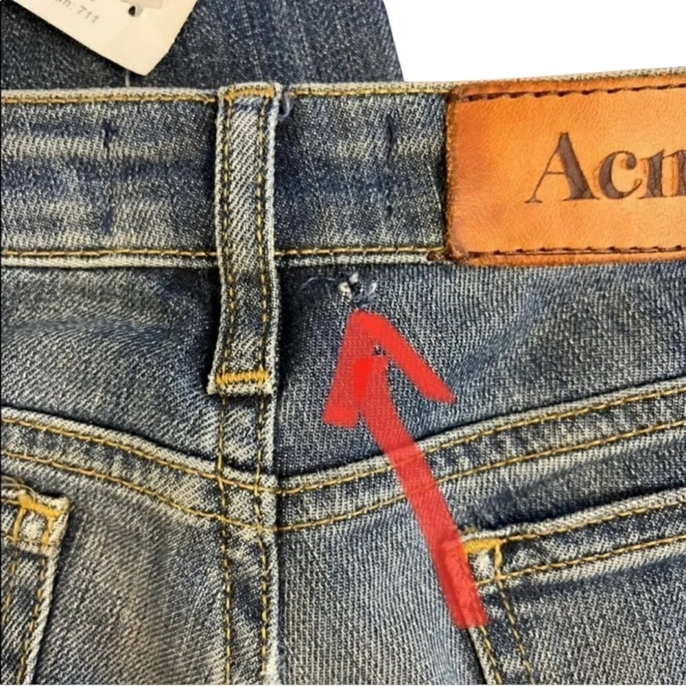 Acne BNWT Kex Soft Raw Skinny Stretchmed Wash Blue Jeans Size 25